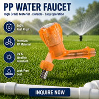 Robinet d'eau transparent en PP orange de Chine, Robinet de puisage en plastique pour l'irrigation des jardins, l'aquaculture domestique, Vente en gros OEM