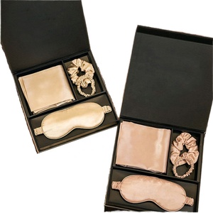 Set Regalo di Natale di Lusso Grado 6A in 100% <span class=keywords><strong>Seta</strong></span> di Gelso con <span class=keywords><strong>Federa</strong></span>, Mascherina per Occhi ed Elastici per Capelli - Product Image 1
