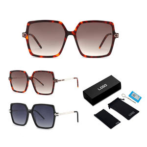 2025 occhiali da sole geometrici polarizzati Full-Frame in metallo con struttura in acetato di design di ultima moda - Product Image 1