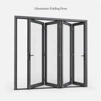 Porte pliante bi-directionnelle en alliage d'aluminium robuste et moderne avec verre trempé, design pliable pour hôtels et villas