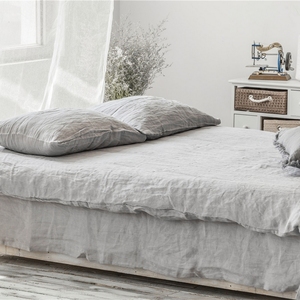 Parure de lit en lin, <span class=keywords><strong>draps</strong></span> plats en lin 100% lin pour lit Queen, ensemble de <span class=keywords><strong>draps</strong></span> en lin en gros, parure de lit personnalisée Queen King, respirante - Product Image 2