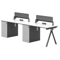 Mobilier de bureau moderne intelligent haut de gamme sur mesure, poste de travail pour 6 personnes, mobilier de bureau avec chemin de câbles