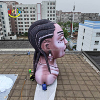 Accessoires de scène géants Modèle africain gonflable Fille gonflable Tête de mascotte féminine