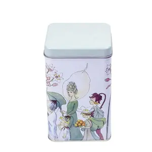定制印花咖啡茶罐礼品金属方形独特定制彩色压花白罐茶袋盒