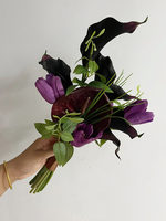 Vintage Mori Handgefertigtes Simuliertes Calla-Blumen-Tulpen-Bündel für Chinesische Hochzeitsfotografie Braut Valentinstag Erntedankfest