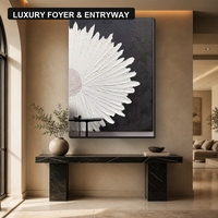 Peinture à l'huile florale minimaliste italienne sur toile texturée, grande taille, sans cadre, vente en gros de tableaux et d'art mural pour entrée et salon