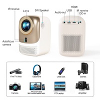 Mini projecteur intelligent LCD portable CRE 4K 1080p 400 lumens avec système d'exploitation Android intégré, haut-parleurs et 3D pour cinéma maison