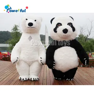 2.6米高充气动物熊猫服装熊成人充气熊猫套装充气服装