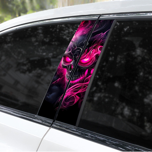 Micora Cool Skull B-Pillar - Adhesivo para coche, vinilo impermeable, pegatinas para ventana de puerta, accesorios de decoración únicos para coche - Product Image 1