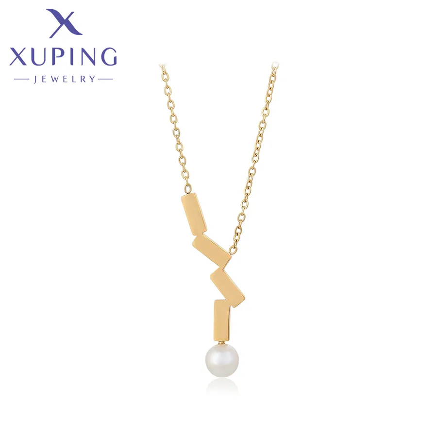 BLnecklace-01330 Xu Ping Jewelry Elegant delicate shell beads 14K gold chain environmental protection copper necklace