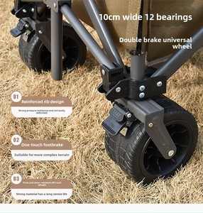 2025 Custom Outdoor Folding <strong>Wagon</strong> with Wide Wheels Garden <strong>Beach</strong> Camping <strong>Wagon</strong> with Removable Sunshade - Product Image 6