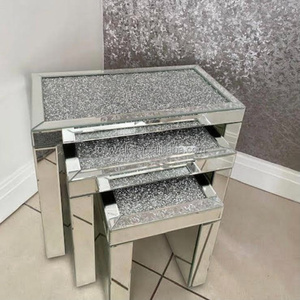 Diamant écrasé étincelant 3 combinaisons transformer miroir meubles Console Table salon meubles Table de nuit meuble TV banc