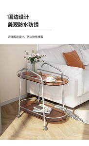 Table basse en verre <span class=keywords><strong>à</strong></span> <span class=keywords><strong>roulettes</strong></span> de style nordique, luxe moderne, petite table d'appoint pour canapé, étagère de rangement pour salon, mobilier de maison - Product Image 5