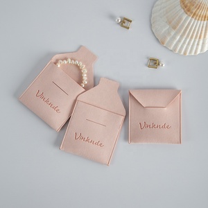 New Design High Quality Luxury <b>Thick</b> Microfiber Bag <b>Ring</b> Necklace Earrings Gift Packaging Jewelry Pouch with Custom Deboss Logo - Product Image 2