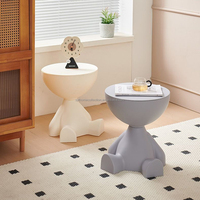 Table basse et table d'appoint modernes en plastique, meubles multifonctionnels pour salon avec rangement