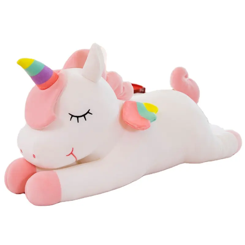 Nouveau luxe Logo personnalisé grande licorne en peluche jouet en peluche couleur blanche licornes poupée cadeau pour enfants