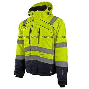 Veste d'hiver haute visibilité 2 en 1, vêtements de travail, EN20471, antistatique, veste de sécurité, coupe-vent haute visibilité, vêtements d'extérieur haute visibilité - Product Image 3