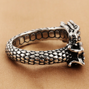 Double <b>Headed</b> Dragon Ring Stainless Steel Men's Punk <b>Style</b> Jewelry Gift 280712 - Product Image 3
