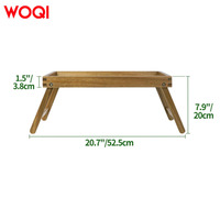 WOQI Table pliable en bambou et bois debout classique pour les paresseux Cahier de lit Placement alimentaire Salon