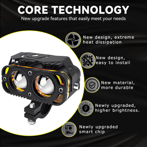Faro LED de 2 lentes y 4000LM, luz estroboscópica de trabajo, bombilla antiniebla, cuatro modos, focos para motocicleta, coche, camión, SUV, reequipamiento/actualización - Product Image 5