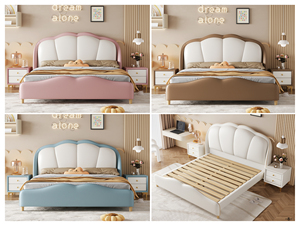 <span class=keywords><strong>Lit</strong></span> double moderne en bois italien avec cadre en silicone confortable, style pétale, <span class=keywords><strong>lit</strong></span> <span class=keywords><strong>de</strong></span> princesse pour chambre <span class=keywords><strong>de</strong></span> filles et usage hôtelier - Product Image 5