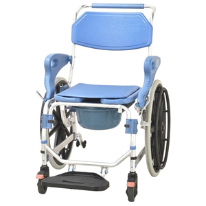 Chaise de toilette et de bain multifonctionnelle manuelle en alliage d'aluminium, capacité 150 kg, pour fauteuil roulant - Product Image 1