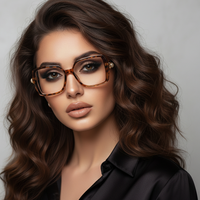 Nouvelles lunettes de soleil unisexes tendance 2026 – Monture intégrale haut de gamme, style rétro carré, grandes, anti-lumière bleue, verres transparents