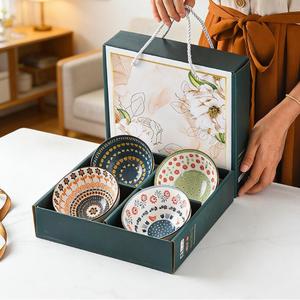 Vente flash, bols à mélanger en porcelaine de cuisine écologiques, formes spéciales, portables, de qualité alimentaire, style bohème, ensembles de bols en céramique, cadeaux - Product Image 4