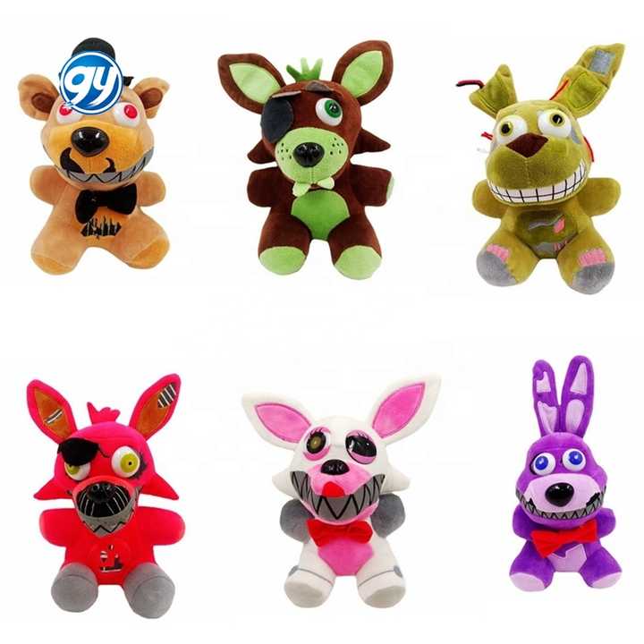 Plushies 25Cm Nightmare Freddy Bonnie Five Nights at Freddy's Doll Fnaf Soft Stuffed Animal Plush Toys for Children Kids Gift