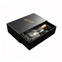 Flacon pulvérisateur de parfum en verre transparent carré 30ml 50ml 100ml avec couvercle en résine et impression sérigraphique, emballage cosmétique