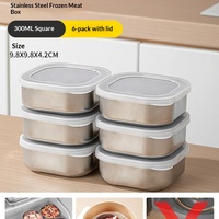 Conteneur alimentaire en acier inoxydable en gros avec couvercle, boîte à lunch, récipient de préparation des repas pour réfrigérateur et cuisine