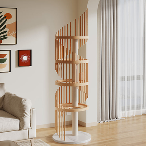 Albero per <span class=keywords><strong>Gatti</strong></span> di Lusso Moderno Fatto a Mano, Grande <span class=keywords><strong>Torre</strong></span> per <span class=keywords><strong>Gatti</strong></span> in Legno con Scala e Amaca, Stile Classico, Design Unico, Confezionato in Cartone - Product Image 3