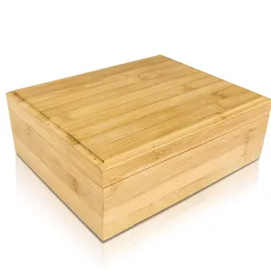 Бамбуковый ящик для хранения с крышкой, индивидуальный логотип, высокое качество, деревянный Органайзер