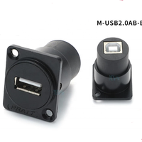GIET Prise femelle USB-B industrielle en aluminium pour imprimante, coupleur de panneau rond USB traversant, montage sur châssis, scanner traversant