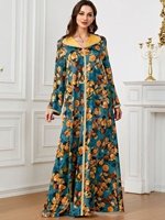 Robes ethniques musulmanes du Moyen-Orient à manches longues, longueur ras du sol, en polyester, grandes tailles, tendance et best-seller pour l'été
