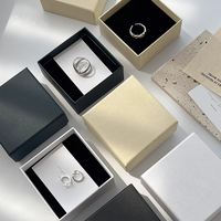 Boîte à bijoux en carton rigide avec couvercle et base, personnalisable avec logo, pour cadeau de demoiselle d'honneur, emballage de bijoux de fiançailles, vente en gros