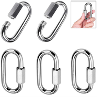 Maillon rapide en acier inoxydable 304 en forme de D pour balançoire, marine, chaîne pour chien, camping, réparation de câbles métalliques