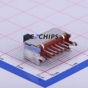 SSSF040800 Slide Switch Through hole Component (THT) Switch 4-Pole Double Throw Rectangle Pin Header PC Pin 14.5mm - Product Image 2
