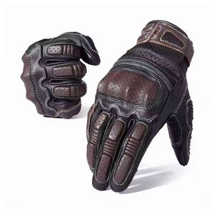 Gants de course rétro vintage pour hommes, personnalisables, en cuir de chèvre, compatibles avec les écrans tactiles, pour le cyclisme tout-terrain, directement de l'usine - Product Image 2