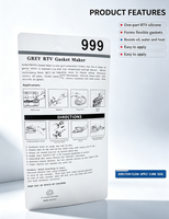 Pembuat Gasket RTV Abu-abu 999 85g Kualitas Industri Silikon Pasta Halus Sealant Perekat Perbaikan Mesin