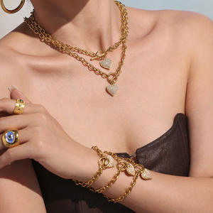 Collar con Colgante de Cruz de Corazón en Chapado de Oro de 18K, Collar con Cadena de Clip, Joyería Gruesa para Mujer - Product Image 6