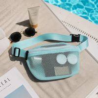 Sac banane promotionnel GRS avec logo personnalisé, sac de festival en maille, sac de taille, cadeau d'entreprise, salon professionnel, vente en gros, OEM