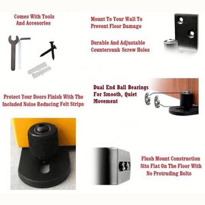 ตัวยึดผนังปรับได้ขนาดใหญ่ตัวยึดพื้นลูกกลิ้งพร้อมล้อรับน้ำหนักสำหรับด้านล่างของประตูยุ้งฉางแบบเลื่อน - Product Image 4