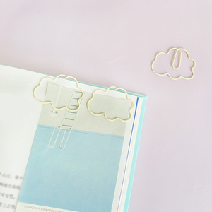 Boîte créative en métal blanc bleu dessin animé mignon nuage trombone épingles signet accessoires de bureau papeterie scolaire - Product Image 5