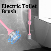 Brosse de nettoyage de toilette électrique rechargeable par USB, bol en matériau PP avec poils en silicone, utilisation quotidienne facile