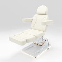 Table de soin esthétique électrique de luxe chauffée à 4 moteurs, pivotante à 360°, avec pédales, pour spa et massage