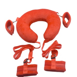 ชุดพันธนาการผู้ใหญ่ด้วยริบบิ้นและวัสดุผ้ากำมะหยี่เลกกิ้งผูกมือสีแดงผูกกับเซ็กซ์ทางทวารหนัก - Product Image 3