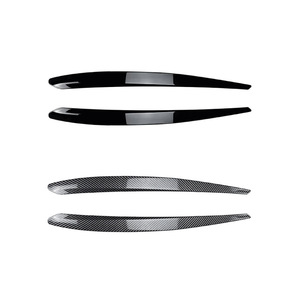 Skoda Superb B8 2016-2018 Headlight Brow Sticker Piano Black Carbon Fiber Texture ABS <b>Car</b> <b>Decal</b> Modification Part - Product Image 2