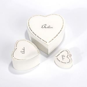 Customized Necklace Stud <b>Earring</b> <b>Gift</b> Box White Paper Valentine's Day <b>Gift</b> Heart Shaped Jewelry Packaging <b>Boxes</b> - Product Image 1