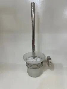 OEM Bathroom Toilet Brush Holder Glass Cup Wall Mounted Stainless Steel Toilet Brush